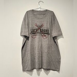 Lucky Brand Men's Lightweight Short Sleeve Graphic T-Shirt (Grey, XL)